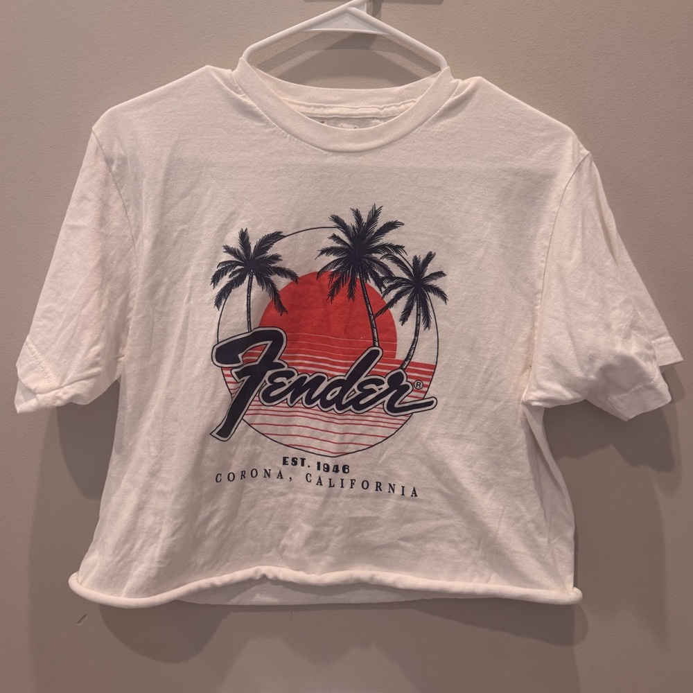 Fender Cropped White Tee